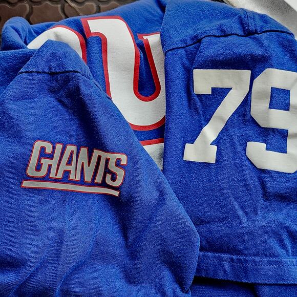 Men’s NY Giants NFL Fanatics Pro Line Logo Football T-Shirt Crowe 79 Blue XXL - Picture 7 of 7